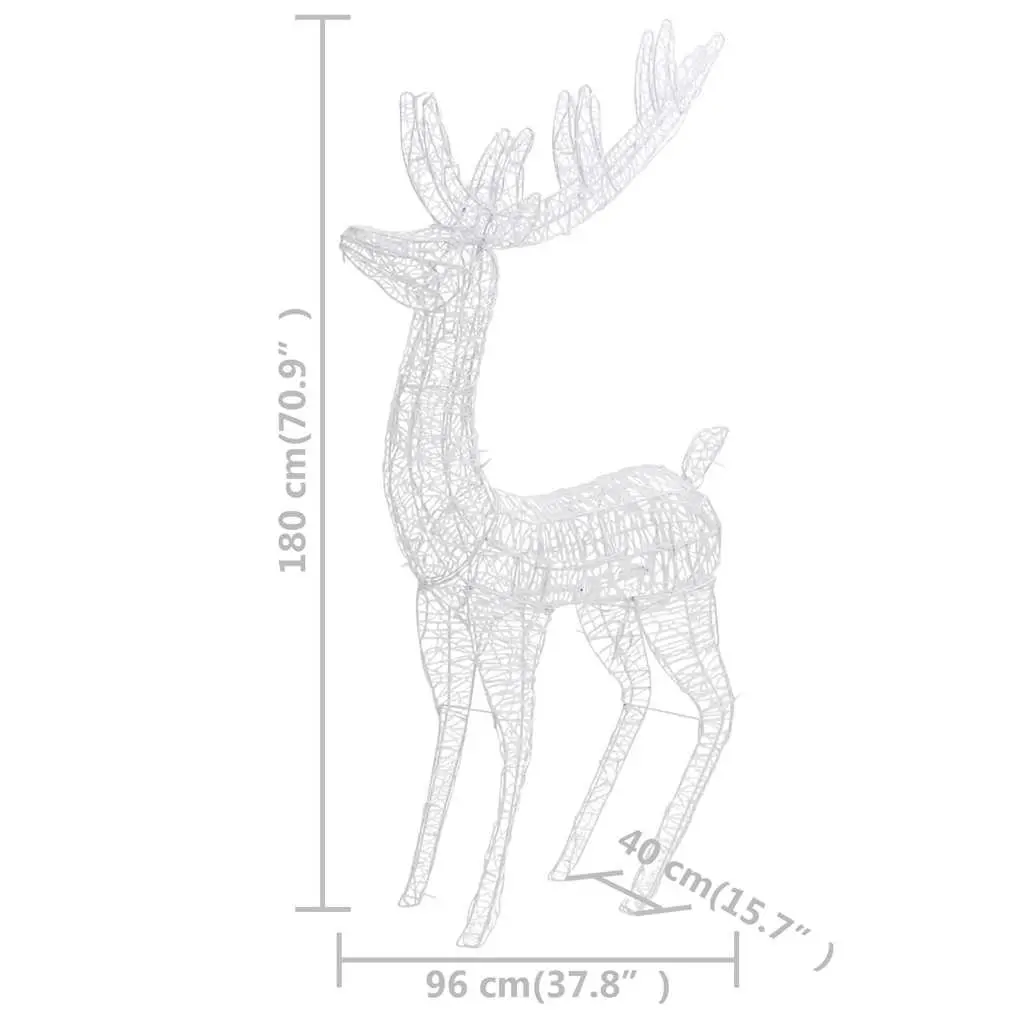 XXL Acrylic Christmas Reindeer 180cm Cold White