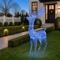 Stunning XXL Acrylic Christmas Reindeer with 250 LED Lights