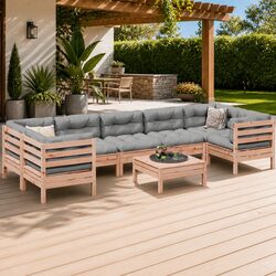 8 Piece Modular Patio Sofa Set with Cushions