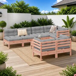 8 Piece Outdoor Furniture Garden Sofa Set with Cushions