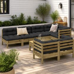 Premium 8 Piece Outdoor Garden Sofa Set with Cushions