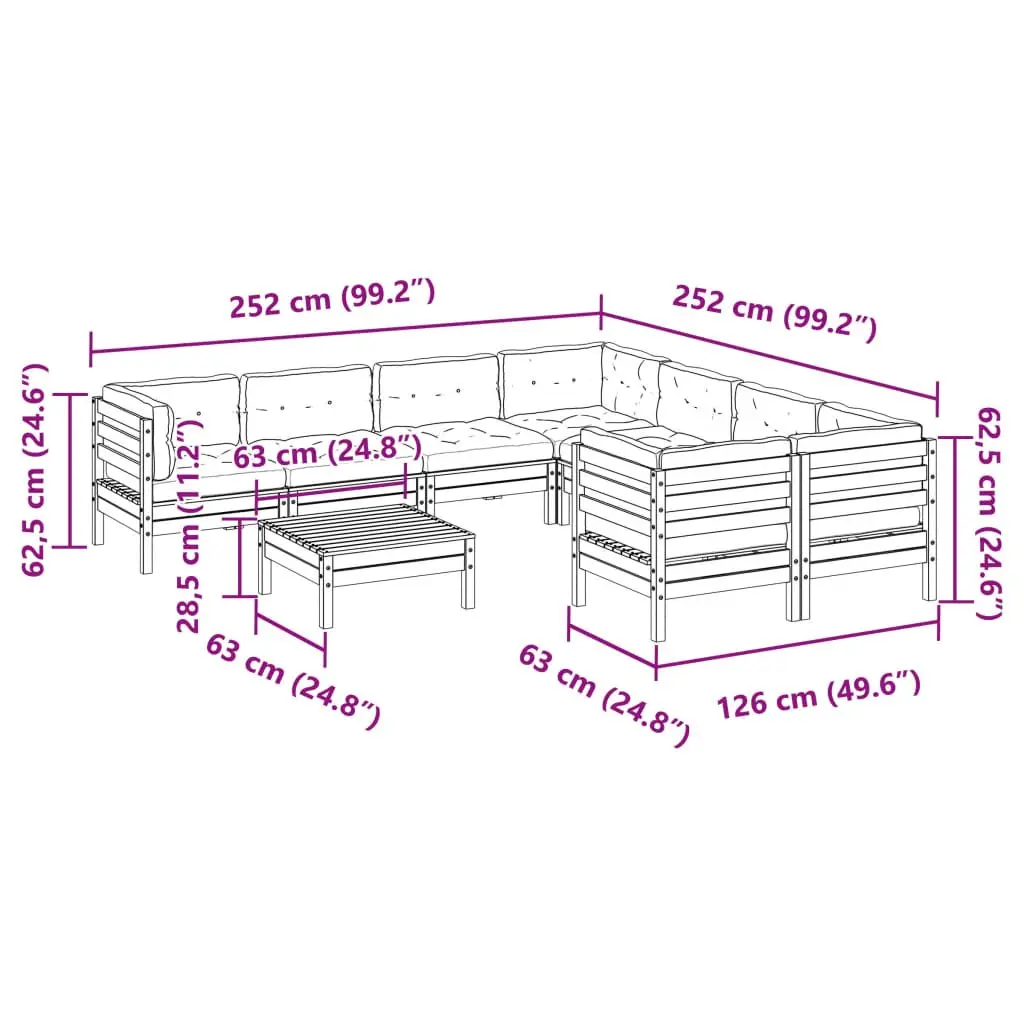 9 Piece Garden Sofa Set for Outdoor Living