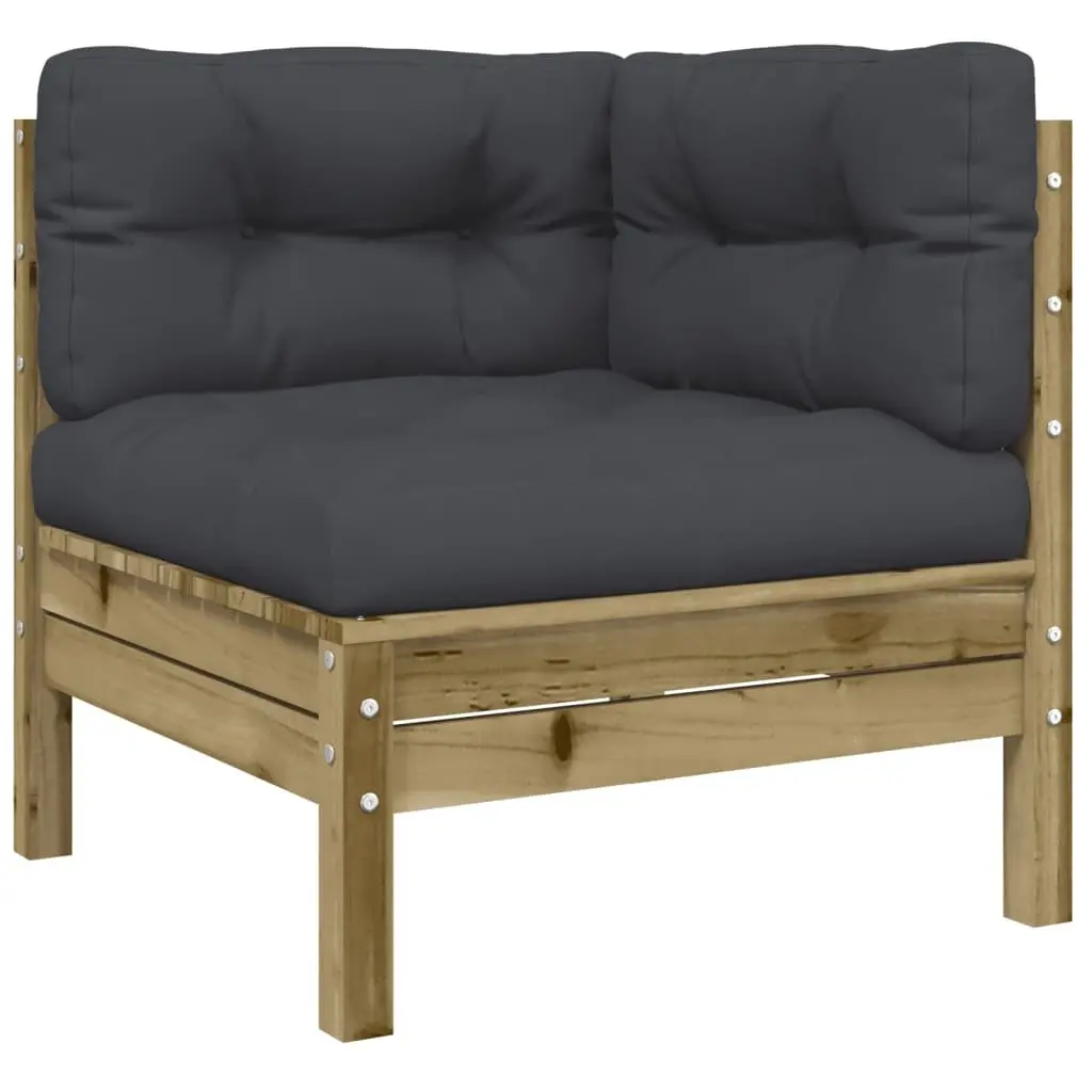 9 Piece Garden Sofa Set with Brown Cushions