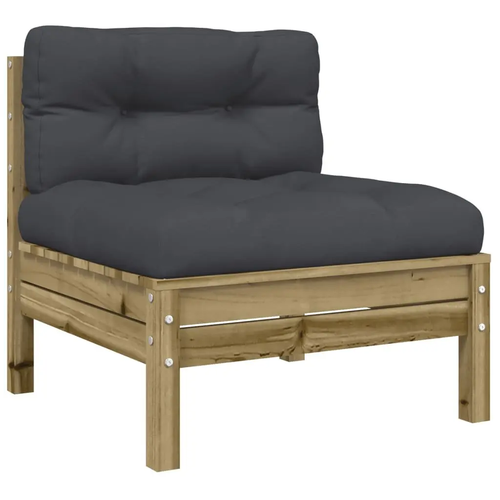 4 Piece Garden Sofa Set with Brown Cushions