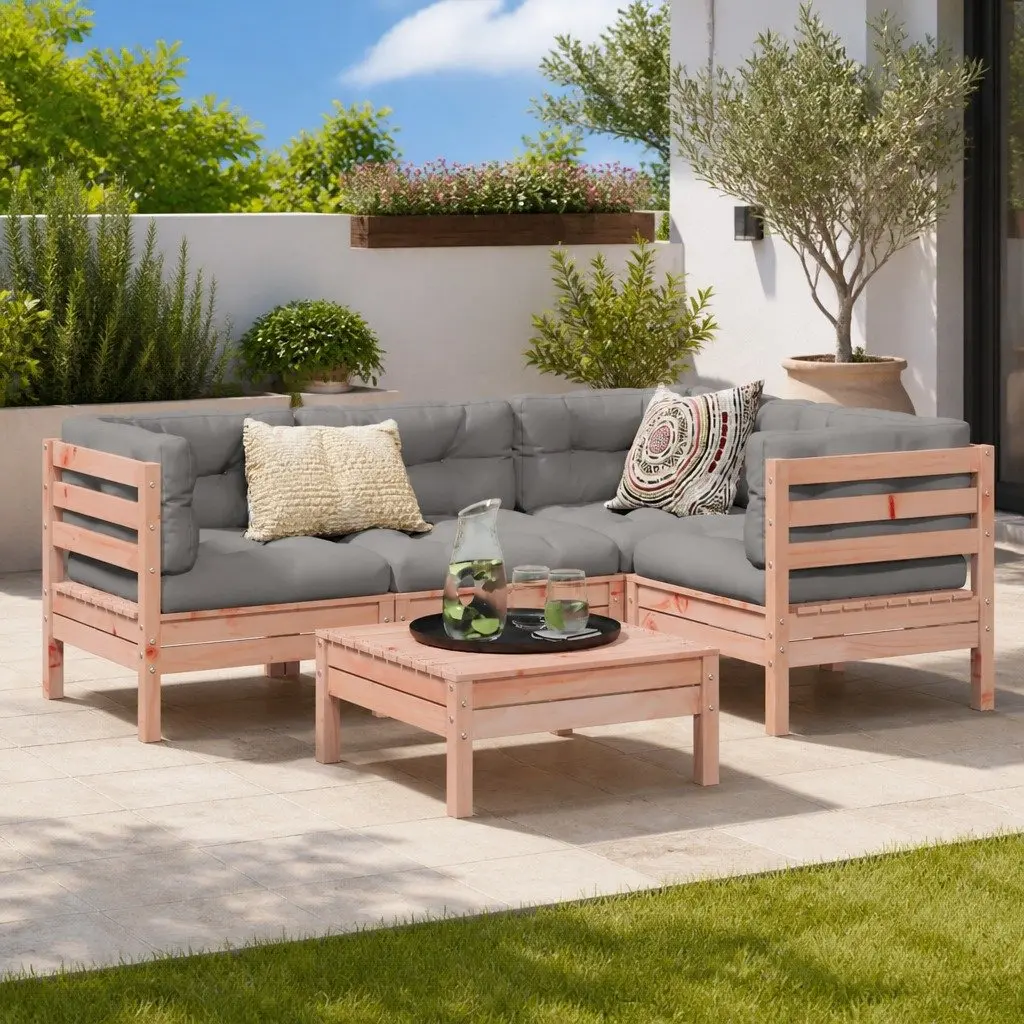 5-Piece Outdoor Modular Sofa Set with Cushions