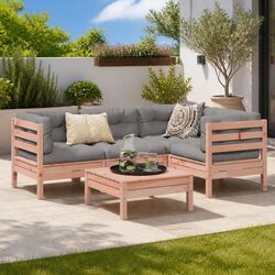5-Piece Outdoor Modular Sofa Set with Cushions
