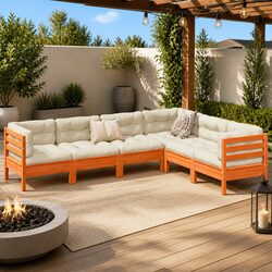 Outdoor Furniture 6-Piece Garden Sofa Set with Cushions