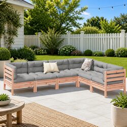 6-Piece Outdoor Garden Sofa Set with Cushions
