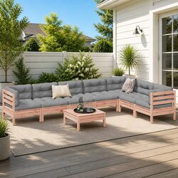8-Piece Outdoor Modular Garden Sofa Set with Cushions