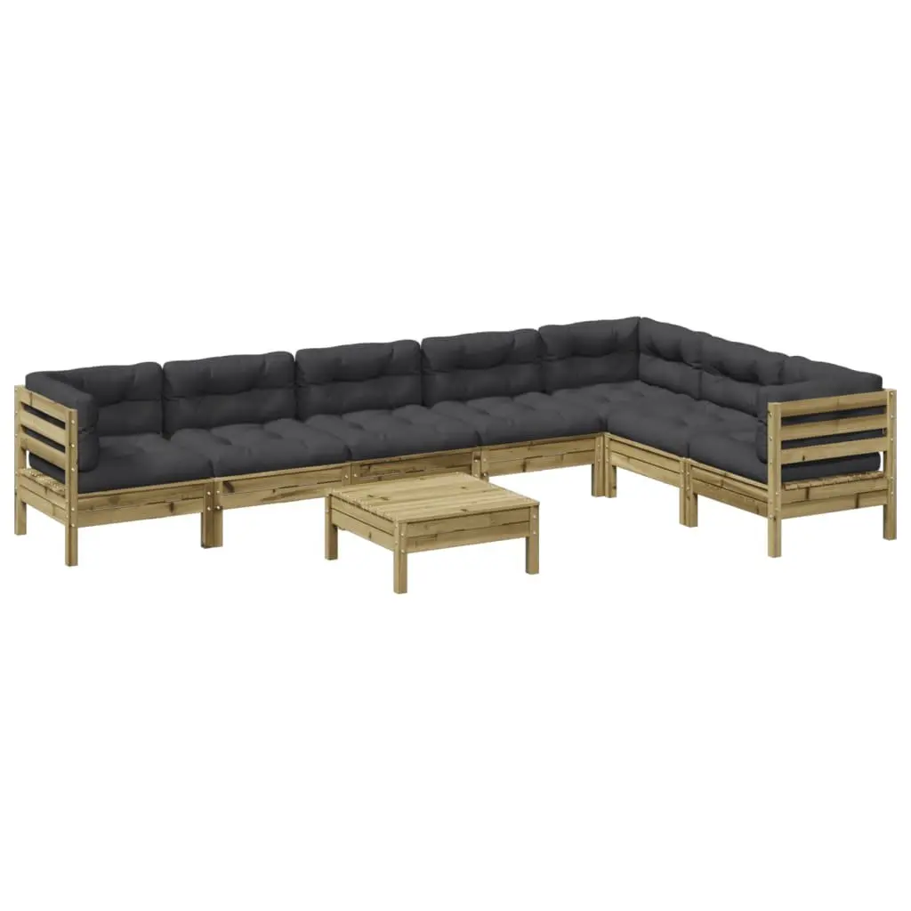 Brown Modular 8 Piece Garden Sofa Set with Cushions
