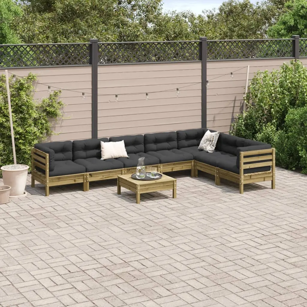 Brown Modular 8 Piece Garden Sofa Set with Cushions