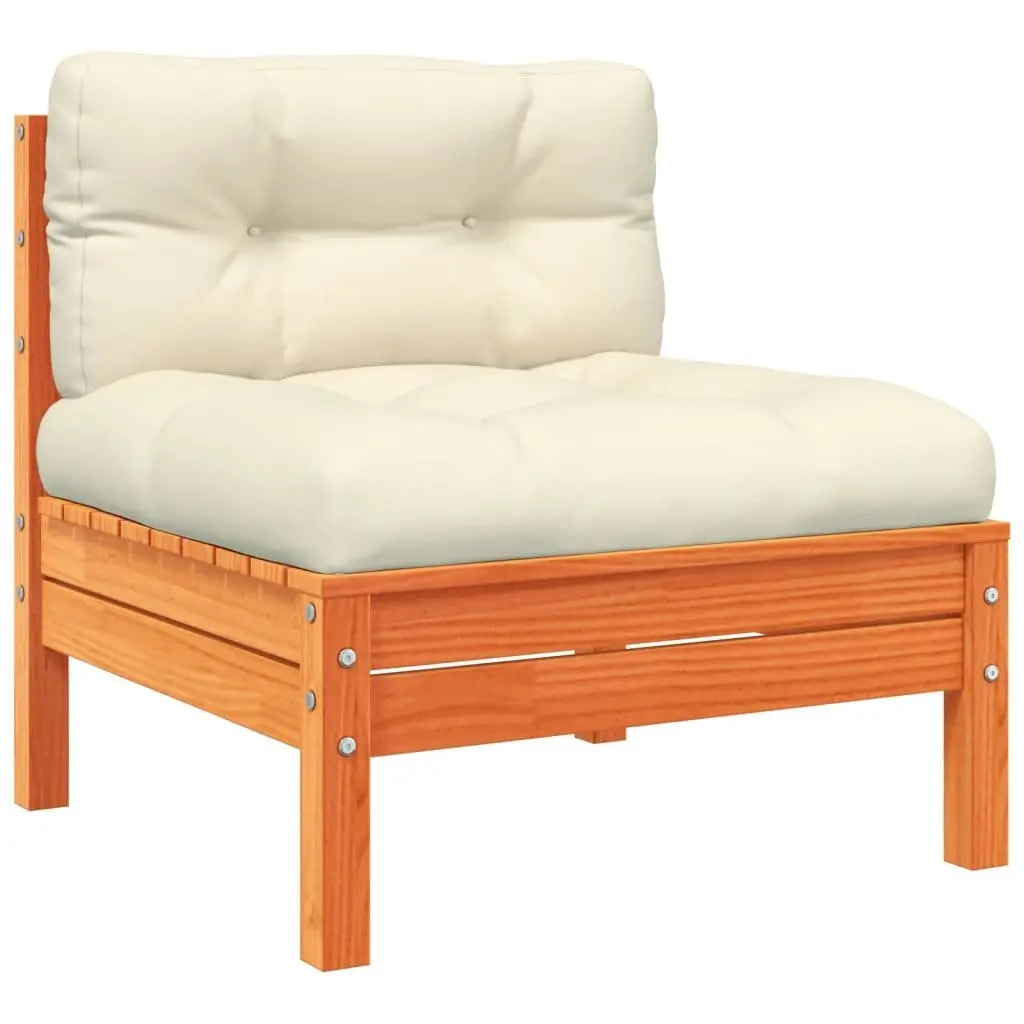 Garden Sofa Set 6 Piece Outdoor Furniture Brown Solid Wood Pine with Cushions