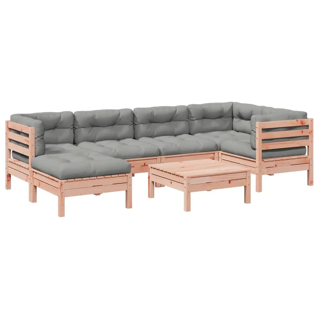 7 Piece Modular Garden Sofa Set with Cushions