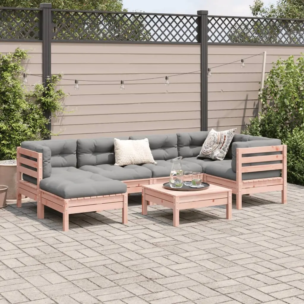 7 Piece Modular Garden Sofa Set with Cushions