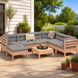 Durable 8-Piece Garden Sofa Set with Cushions