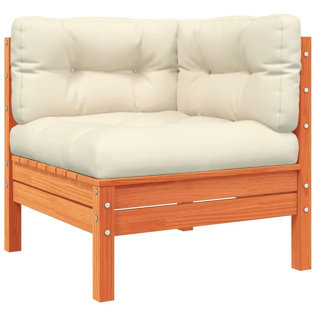 6 Piece Garden Sofa Set with Brown Cushions