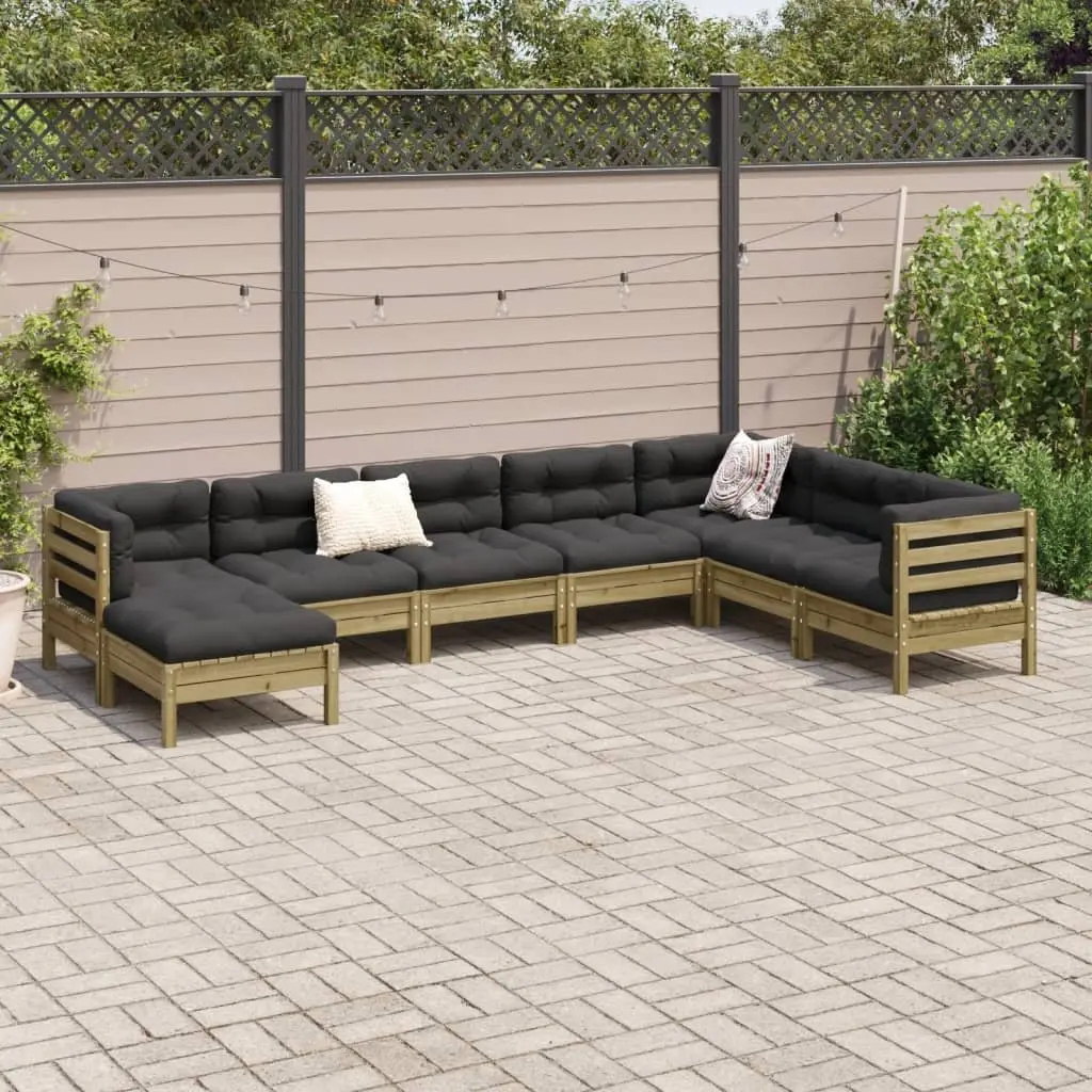 8 Piece Garden Sofa Set with Cushions Outdoor Furniture Brown Patio Seating