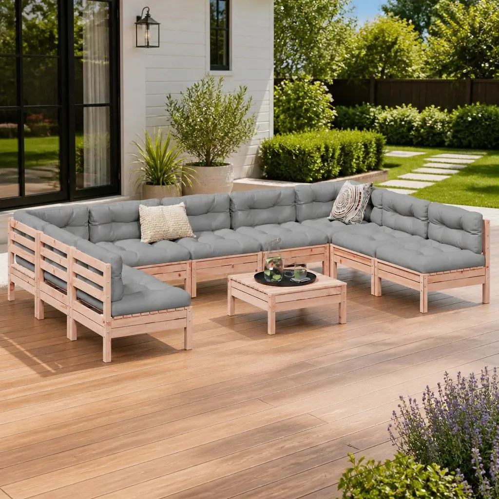 10-Piece Modular Outdoor Garden Sofa Set