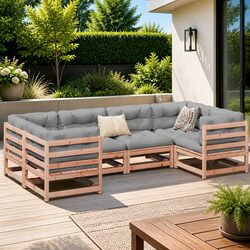 6-Piece Modular Garden Sofa Set for Outdoor Comfort