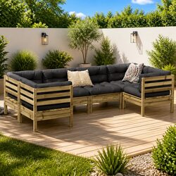 Premium 6 Piece Garden Sofa Set for Outdoor Relaxation