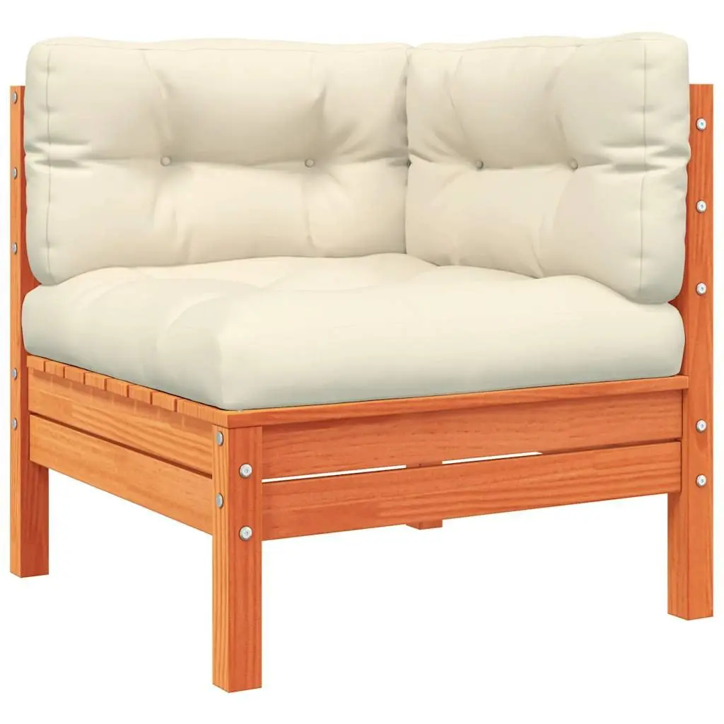 9-Piece Brown Garden Sofa Set with Cushions