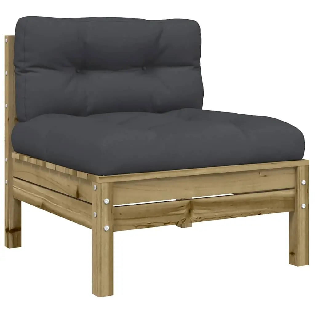 9 Piece Garden Sofa Set with Cushions in Brown