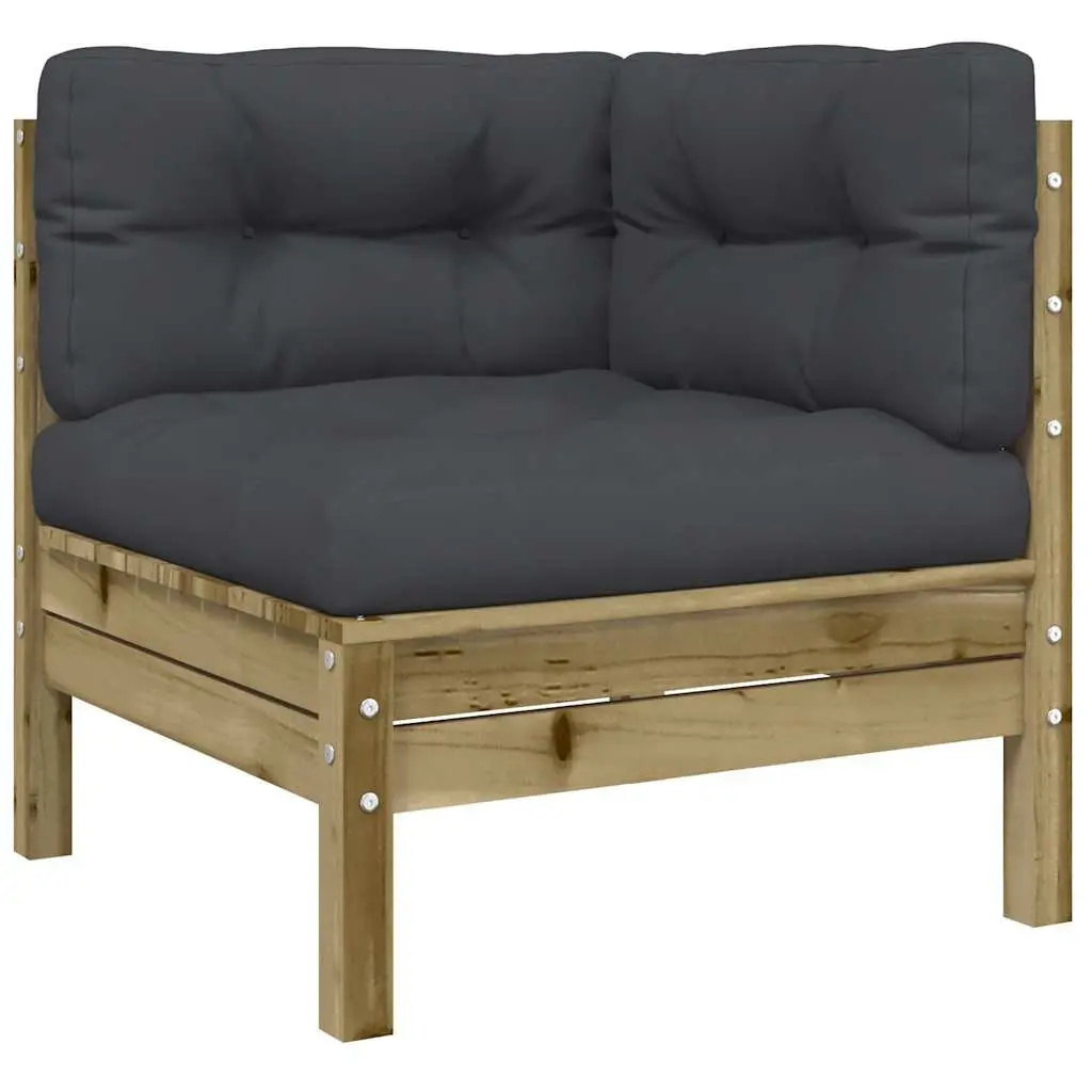 9 Piece Garden Sofa Set with Cushions in Brown