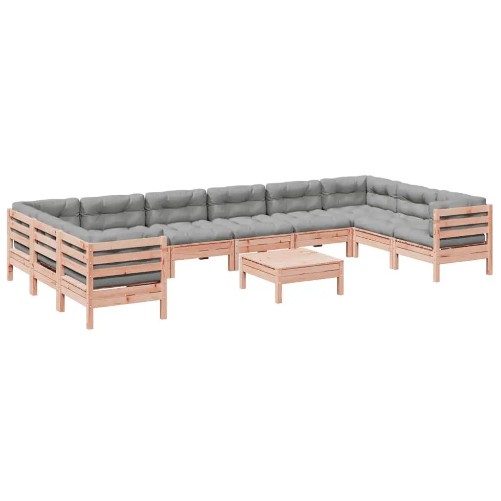 11 Piece Modular Garden Sofa Set with Cushions