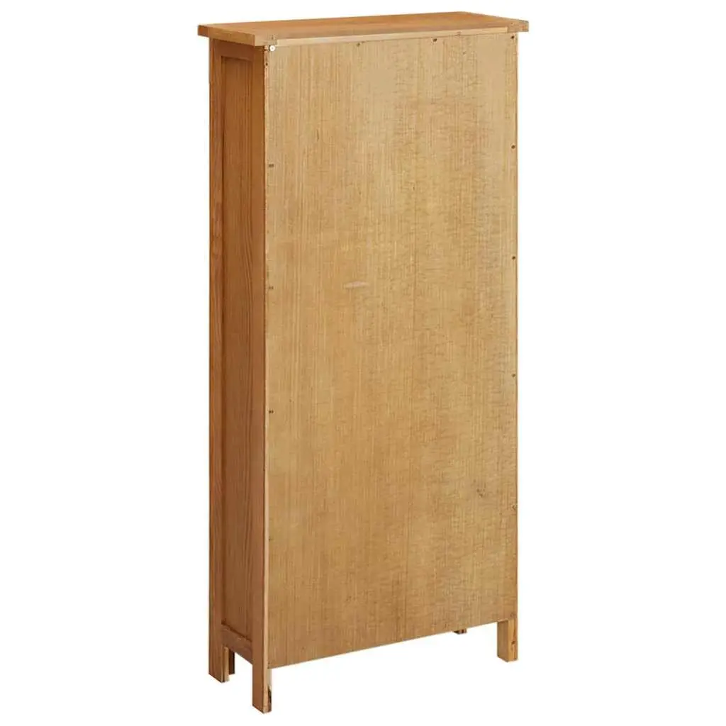Solid Oak Wood Storage Cabinet 50x22x110 cm