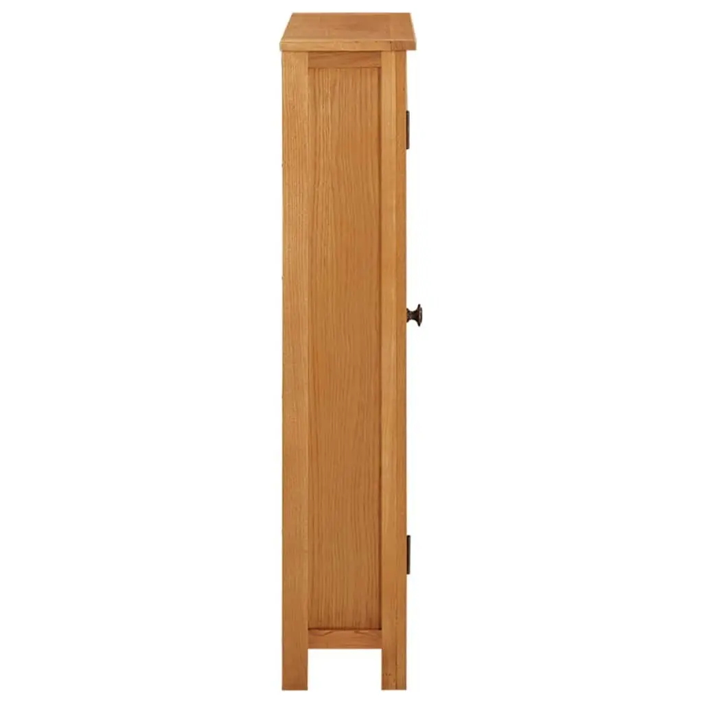 Solid Oak Wood Storage Cabinet 50x22x110 cm