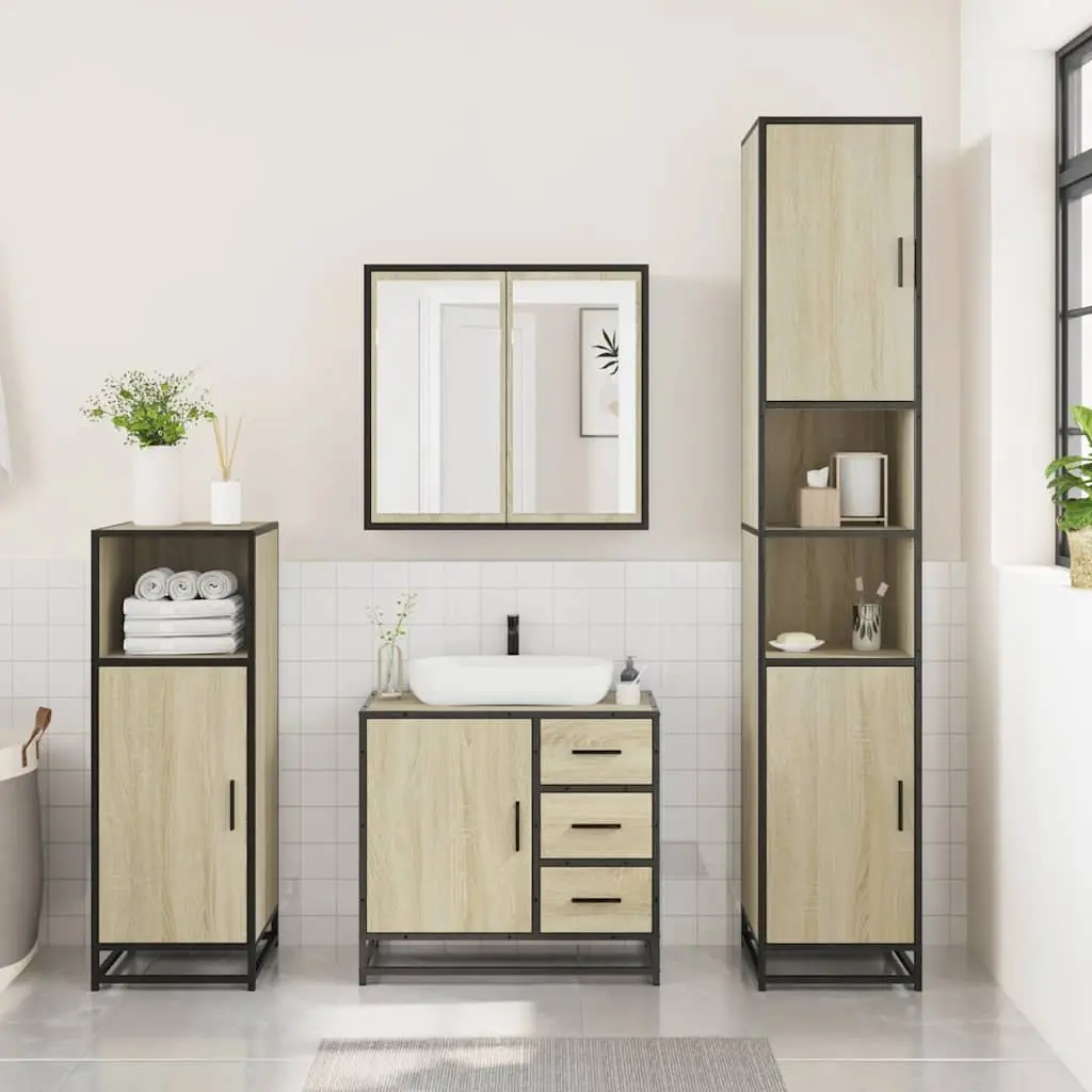 3-Piece Bathroom Vanity Cabinet with Mirror