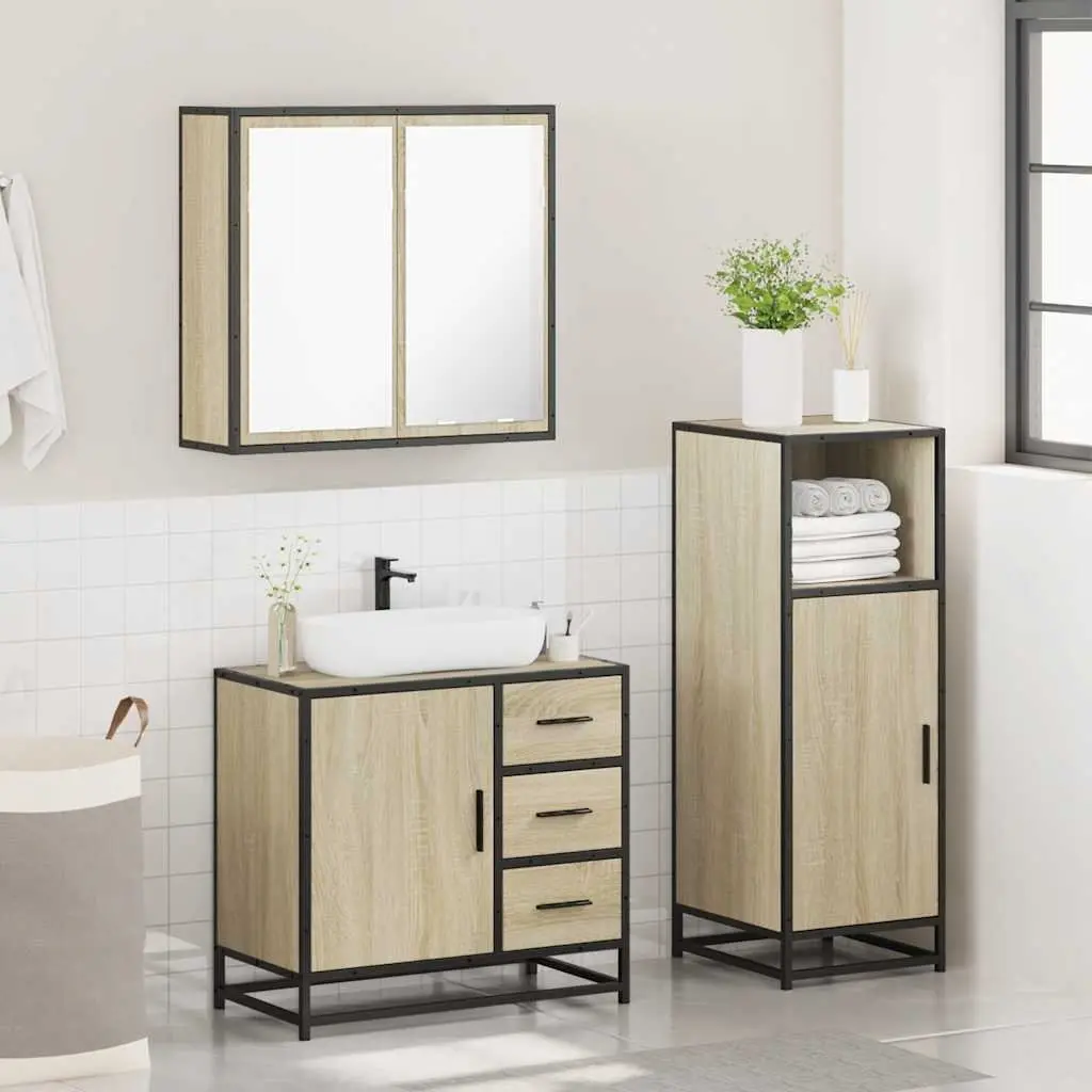 3-Piece Bathroom Vanity Cabinet with Mirror