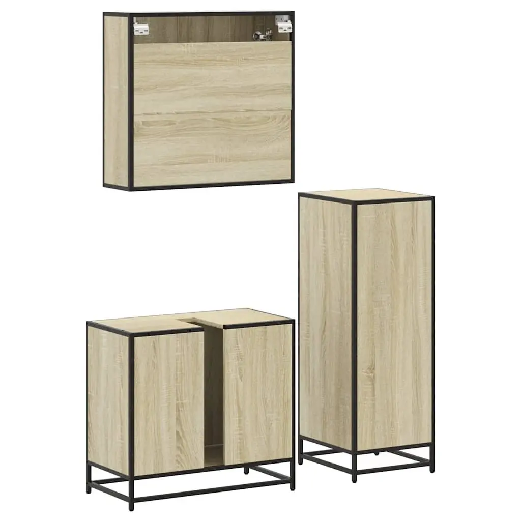 3-Piece Bathroom Vanity Cabinet with Mirror