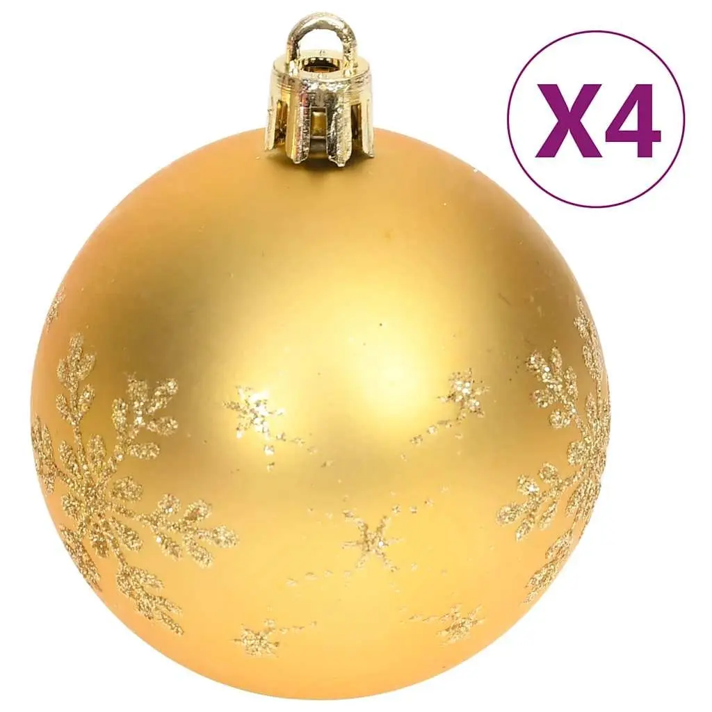 Christmas Bauble Ornament Set Shatterproof Plastic 70 Piece Gold Red