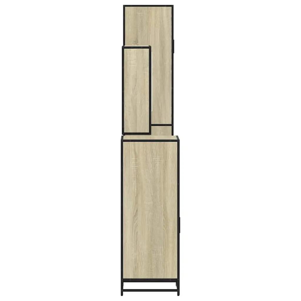 Bathroom Set Engineered Wood 4 Piece Brown