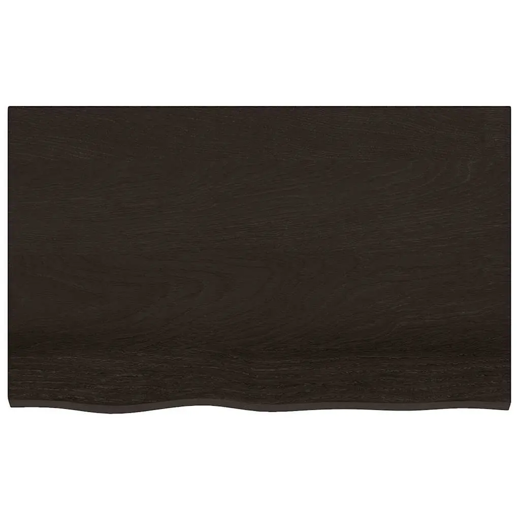Wall Mounted Basin Shelf Steel Oak Wood Brown Floating