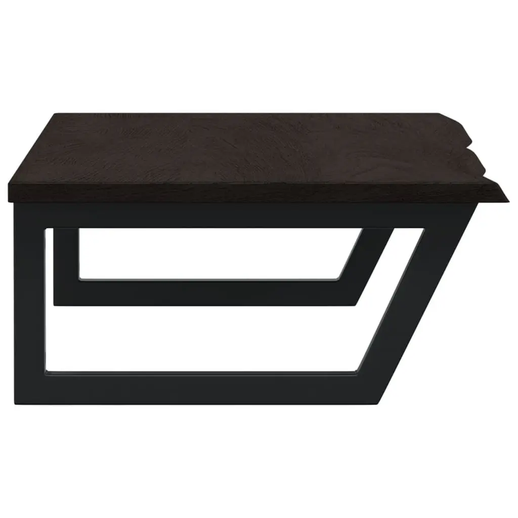Wall Mounted Basin Shelf Steel Oak Wood Brown Floating