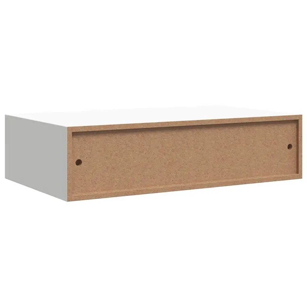 Wall-mounted Drawer Shelf MDF Metal 40x23.5x10cm White