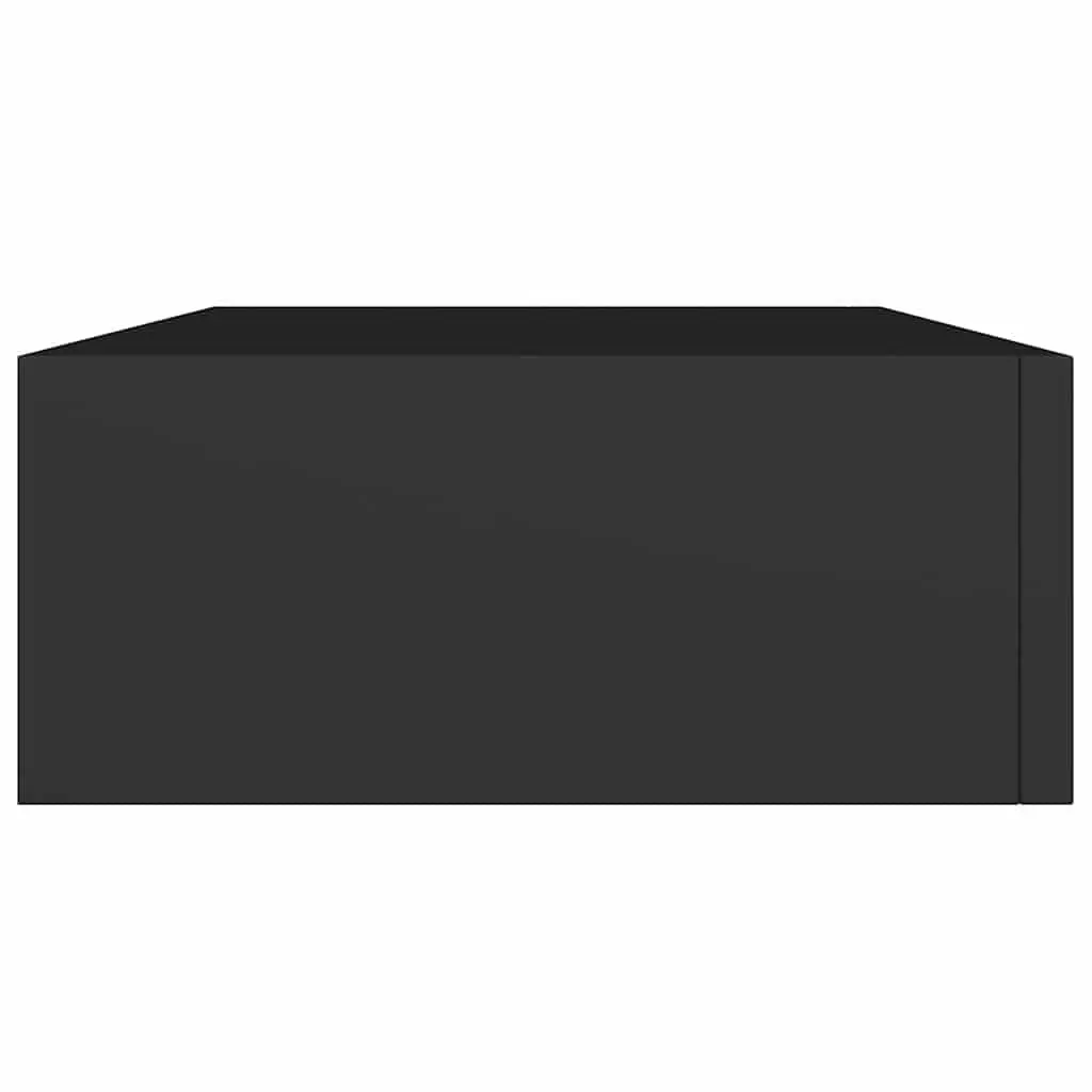 Black Floating Drawer Shelf for Wall Storage 40x23.5x10cm