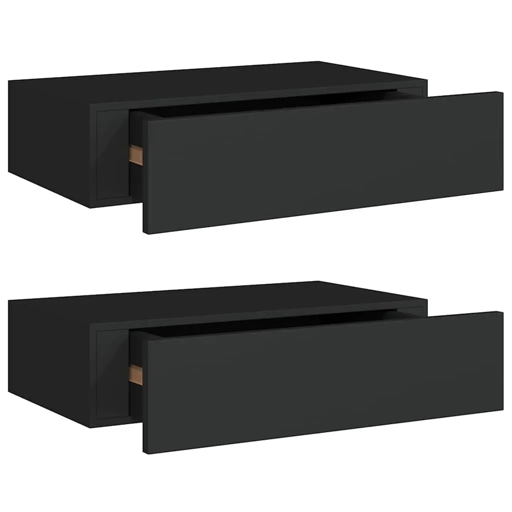 Black Floating Drawer Shelves for Home Decor