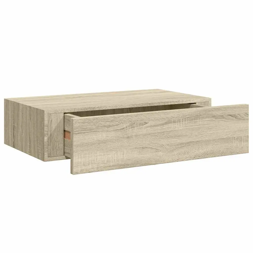 Oak MDF Floating Drawer Shelf for Organized Storage