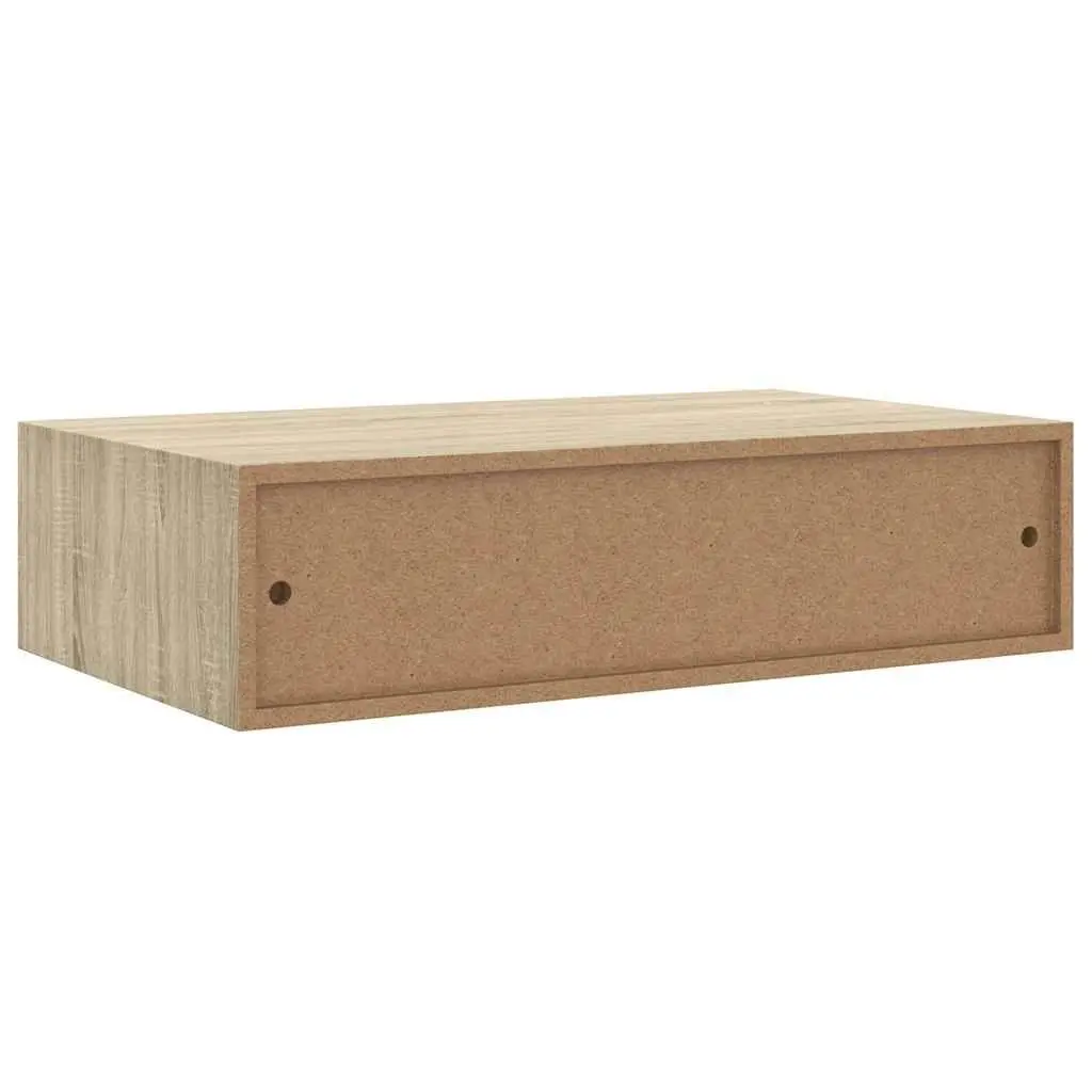 Oak MDF Floating Drawer Shelf for Organized Storage
