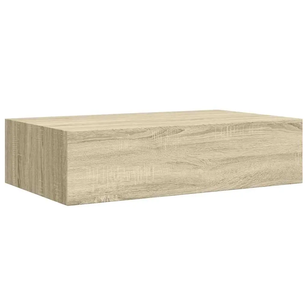 Wall-mounted Drawer Shelves MDF 40x23.5x10cm Brown Set of 2