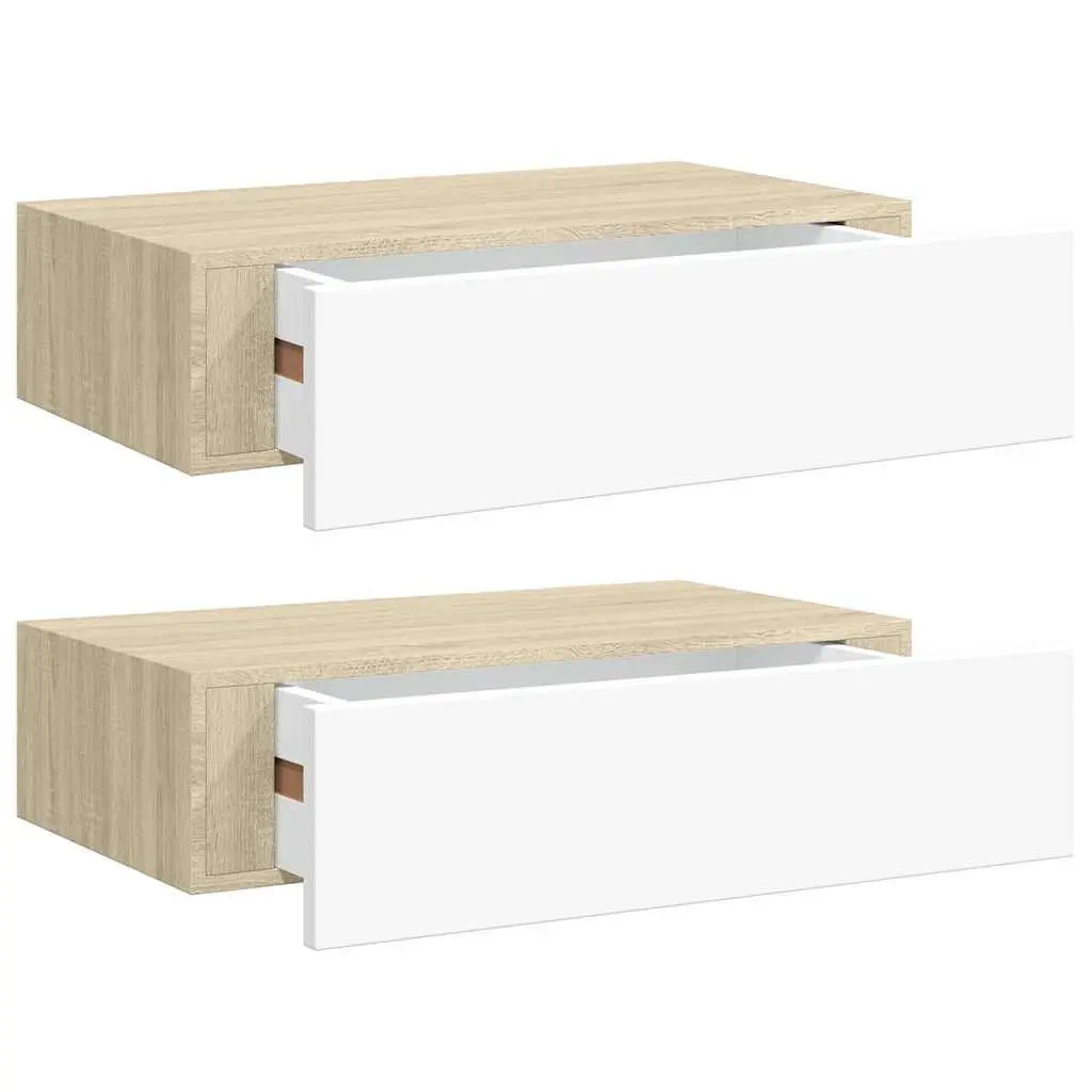 Wall Drawer Shelves 2 pcs Floating Storage Organiser Bedroom Living Room Decor