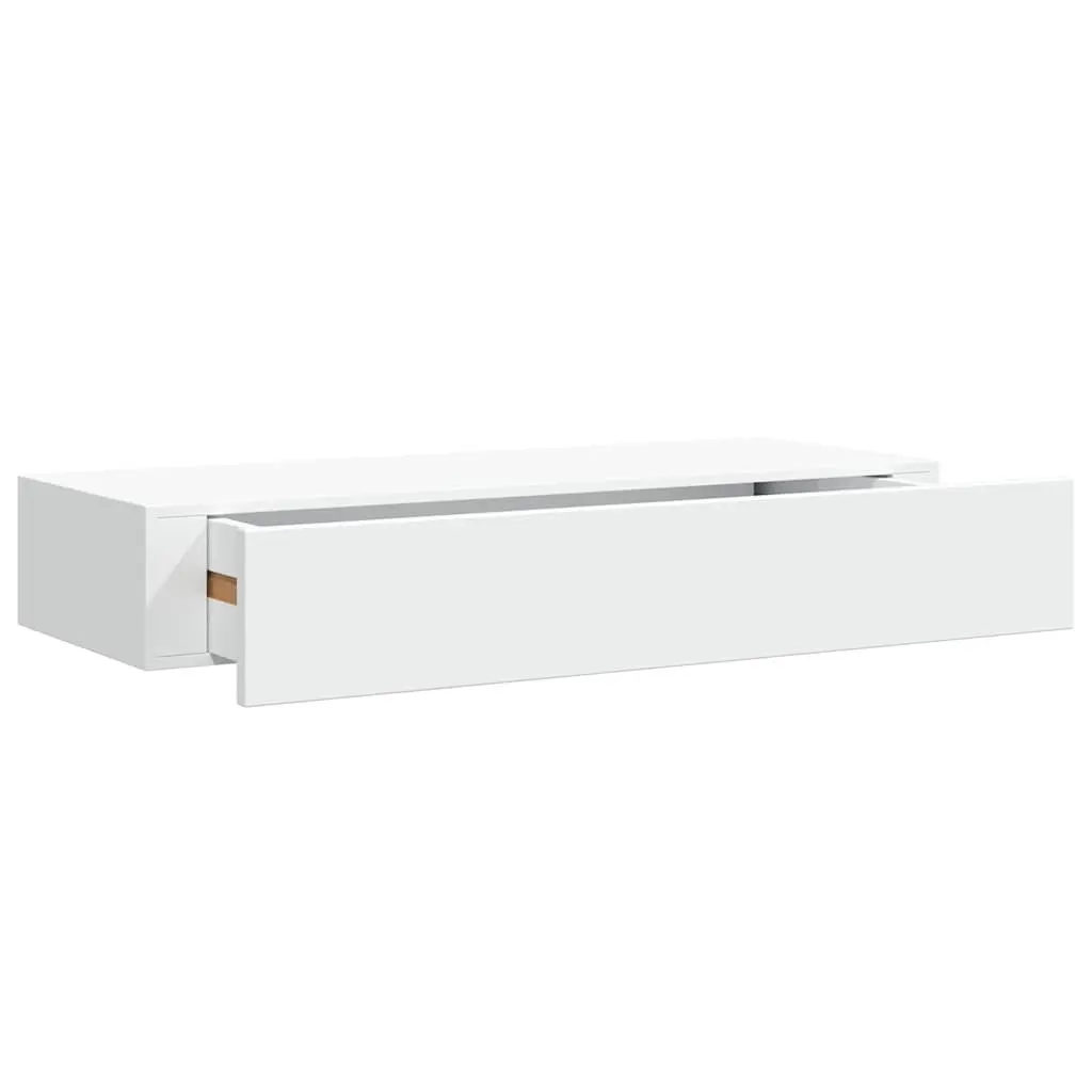 Wall-mounted Shelf Storage Drawer White 60x23.5x10cm