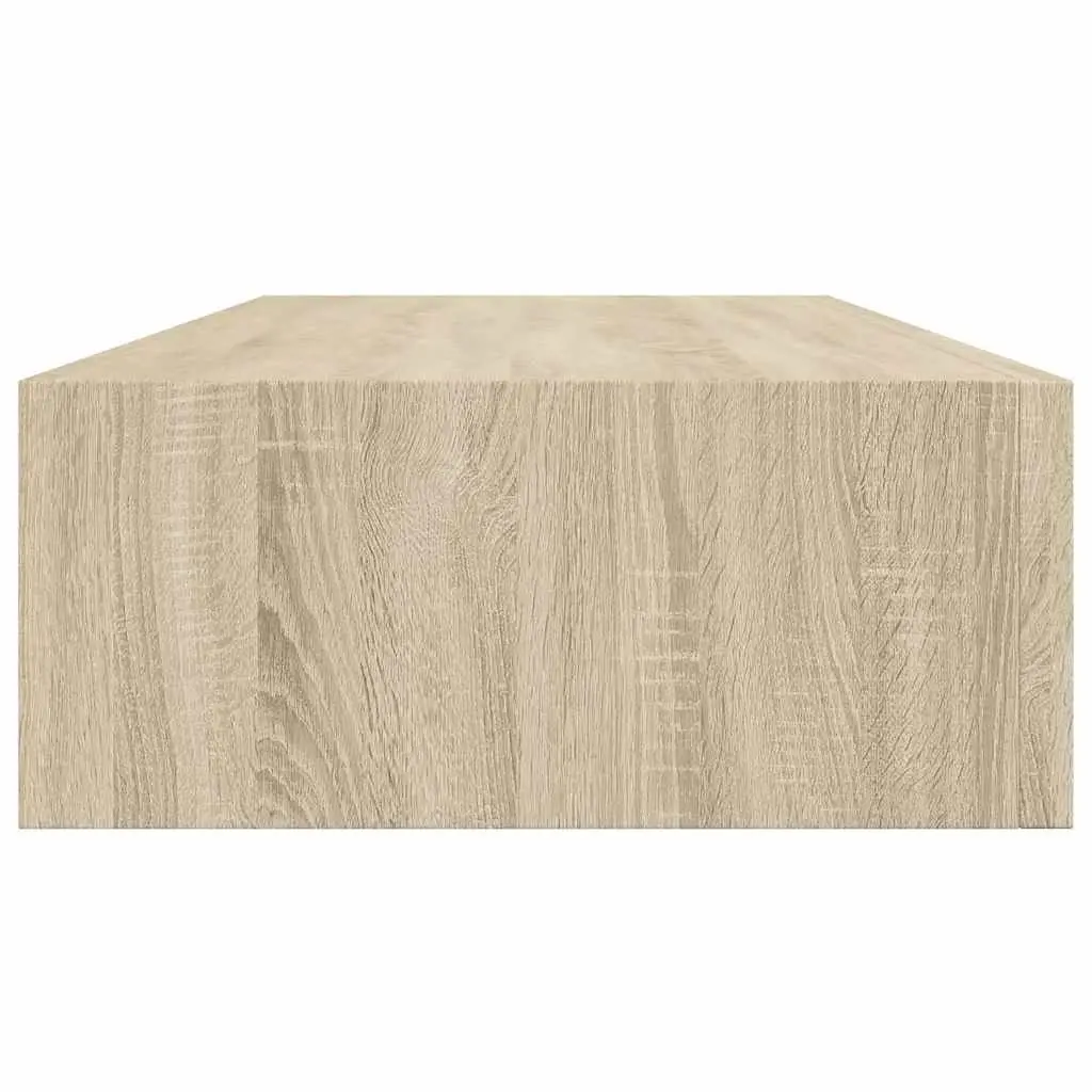 Wall-mounted Drawer Shelf MDF Metal 60x23.5x10cm Oak Brown
