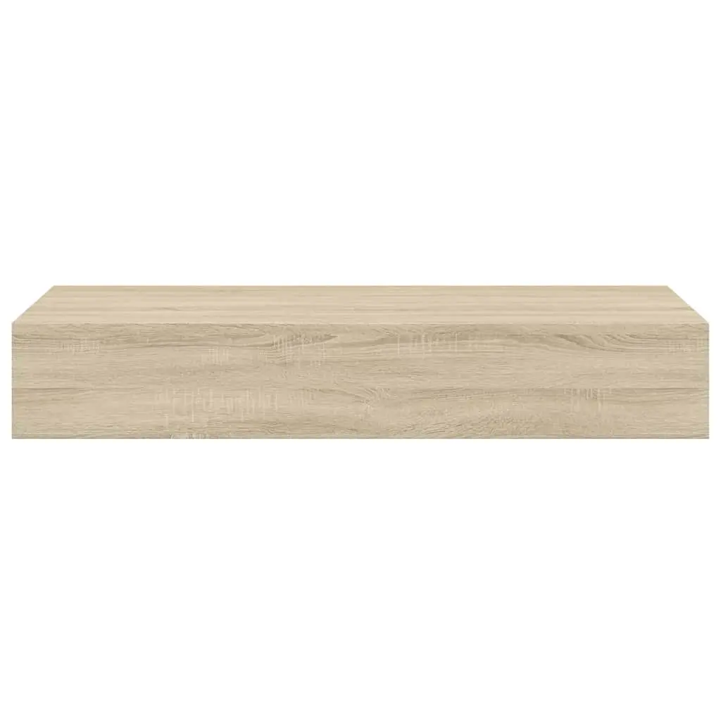 Wall-mounted Drawer Shelves MDF Oak Brown 60x23.5x10cm Set of 2