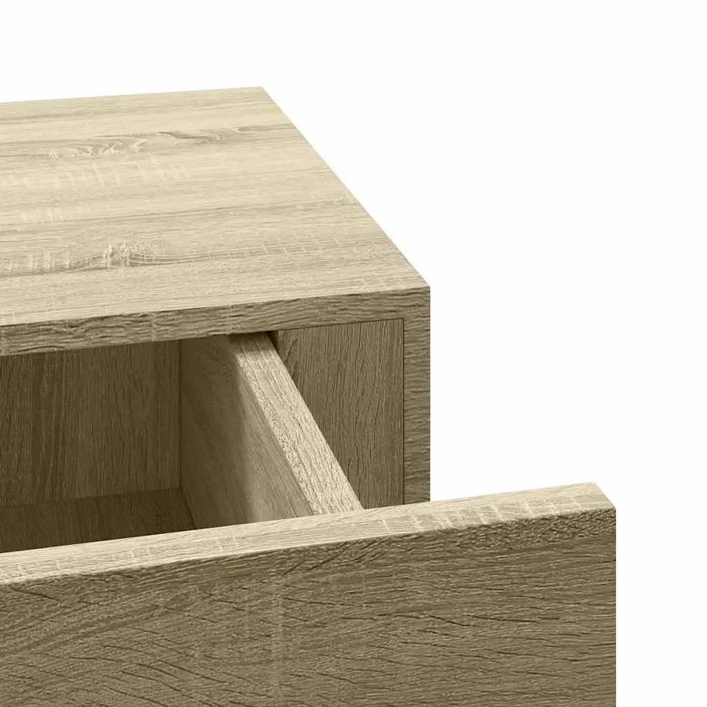 Wall-mounted Drawer Shelves MDF Oak Brown 60x23.5x10cm Set of 2