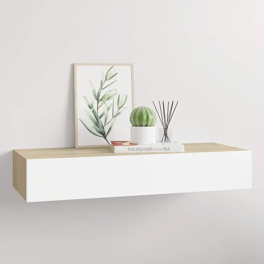 Wall-mounted Shelf MDF Oak Brown 60x23.5x10cm