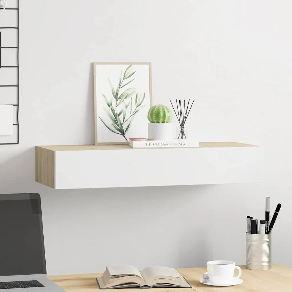 Wall-mounted Shelf MDF Oak Brown 60x23.5x10cm